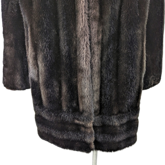Vintage Faux Fur Mink Coat 70s 80s Country Pacer ILGWU Brown Made In USA - Picture 4 of 14